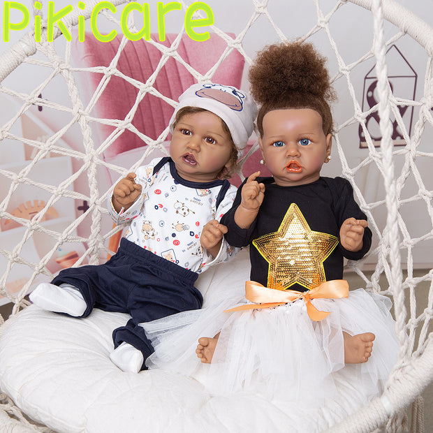 23" Reborn Barbie Baby Dolls with Soft Body African American