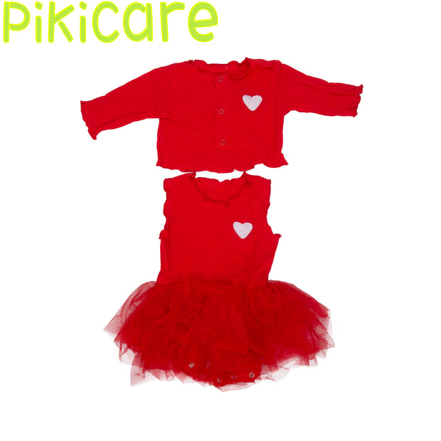 Conjunto de roupas para bebês recém-nascidos 2 peças vermelho para bonecas renascidas