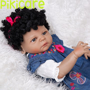 23" Black Reborn Baby Dolls Barbie Joying with Doll Accessories