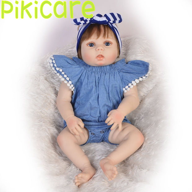 Reborn Baby Dolls Clothes Accessories Outfit Blue Dresses