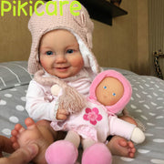 22 "Reborn Baby Dolls Girl Vinilo hecho a mano con tela, regalo para niños