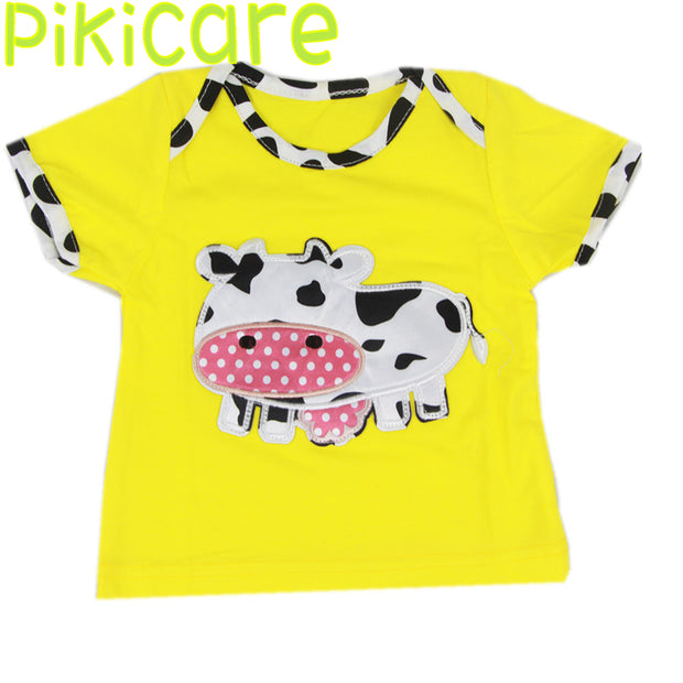 Cotton Yellow Cloth Cow Pattern and Black-White Polka Dot
