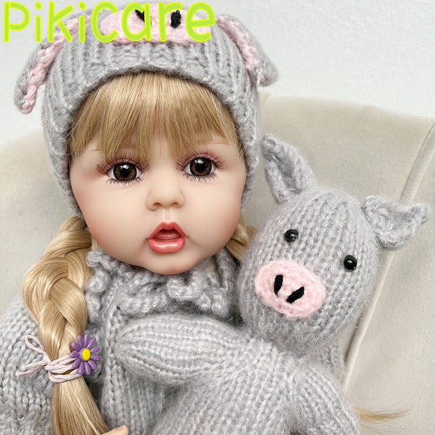 20inch Reborn Toddler Dolls Fat Cute Face Hand-Rooted Fiber Hair Looking  Real Bebes Soft Touch Cuddly Collectible Art Doll with Pacifier